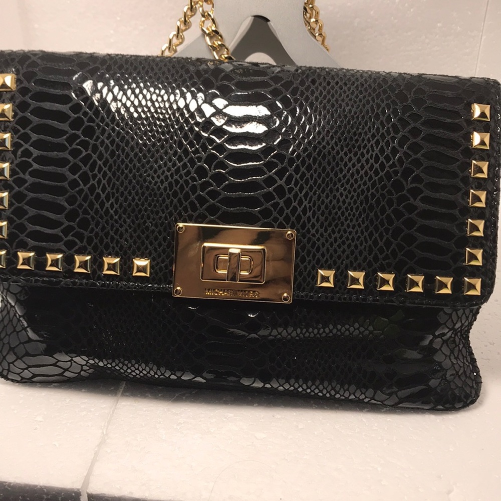 Black patent leather clutch/purse